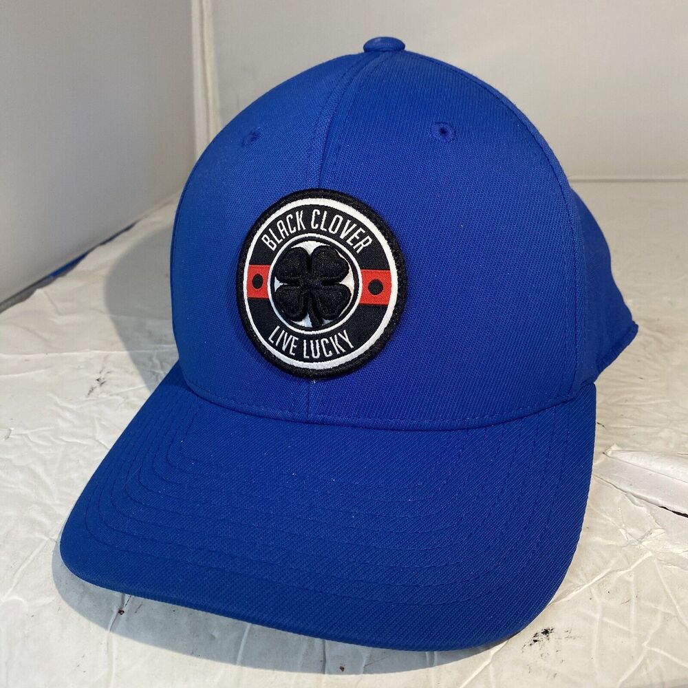 Black Clover Golf Hat Blue Adult Strapback Live Lucky Diebel Legacy Logo